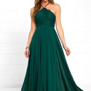 EVERLASTING ENCHANTMENT DARK GREEN MAXI DRESS Lulu